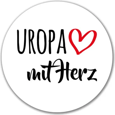 Produktbild von Huuraa Aufkleber Uropa mit Herz 10cm rund Sticker Geschenkidee