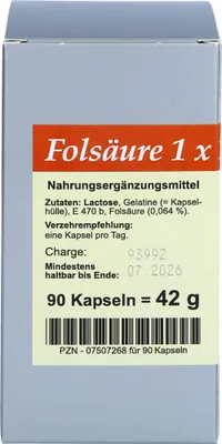 Produktbild von Folsäure 1 X 1 pro Tag, 90 St KAP