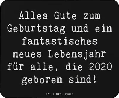 Produktbild von Mr. & Mrs. Panda Mousepad Spruch 2020 Geburtstag Glückwünsche - Schwarz - Geschenk, Geburtstagsgeschenk, Happy Birthday, Mouse Pad, pc mauspad, computermatte, Alter