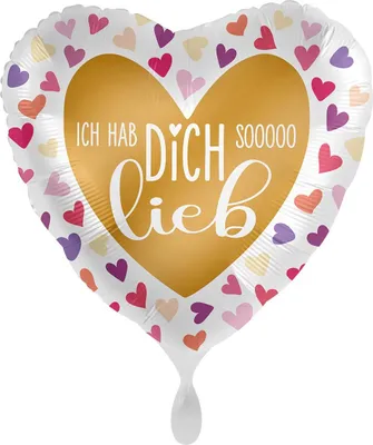Produktbild von 18"/Ø43cm Herz Folienballon  "Ich hab dich sooo lieb"