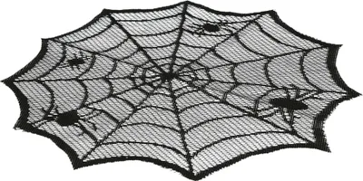 Produktbild von Schwarzes Spinnweben Platzset für Halloween 30cm