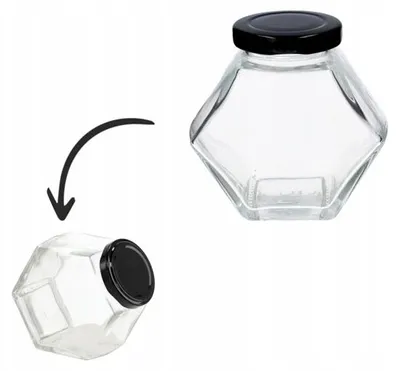 Produktbild von Chomik Sechseckiges Glas 280 ml mit Deckel
