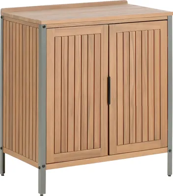 Produktbild von BELIANI Outdoor-Küchenschrank Braun es Akazienholz 50x80x92 cm mit Holzplatte Modern Outdoor-Küchenmöbel für Garten Draußen Außenbereich