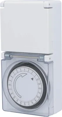 Produktbild von UNITEC Tages-Zeitschaltuhr, mechanisch, für Außenbereich IP44, analog, weiß, 15 Minuten-Abstände einstellbar