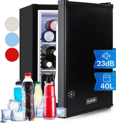 Produktbild von Klarstein Mini Kühlschrank für Zimmer, 40L Mini-Kühlschrank für Getränke & Kosmetik, Kleine Minibar, Kühlschrank Klein & Leise, Verstellbare Ablagen, Kleiner Skincare Kühlschrank 5-15°C