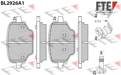 Produktbild von FTE Bremsbeläge Satz Hinten Bremsklötze für CITROËN BERLINGO (B9) 9011169