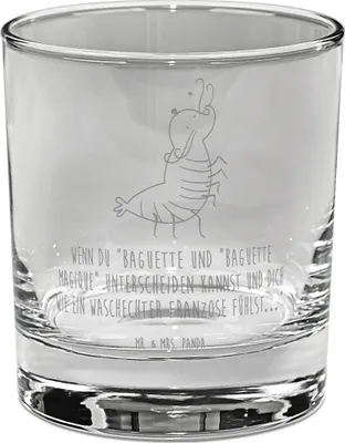 Produktbild von Mr. & Mrs. Panda Tumbler Garnele Franzose - Transparent - Geschenk, Krabbe, Meer, Whisky, Lowball Glas, Whiskyglas, Französisch, Bourbon