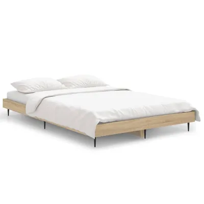 Image de vidaXL Cadre de lit sans matelas Chêne Sonoma 120x190 cm Bois composite