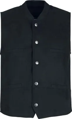 Produktbild von EMP Special Collection Herren schwarze  Kunstleder Weste mit Stickerei XL