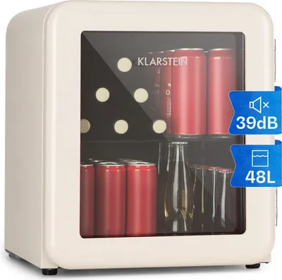 Zdjęcie produktu dla KlarsteinPopLife, lodówka na napoje, chłodziarka, 48 l, 0-10°C, styl retro