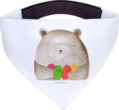 Produktbild von Mr. & Mrs. Panda Bandana Bär Gefühl - Weiß - Geschenk, Halstuch für Hund, Wahnsinn, Verrückt, Hunde, Schal, Hundehalstuch, Teddy, Durchgedreht, Dreieckstuch