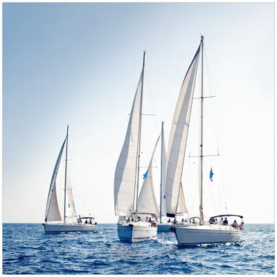 Produktbild von Wallario Möbeldesign / Aufkleber, geeignet für Ikea Lack Tisch - Segelschiff auf dem Meer in 55 x 55 cm