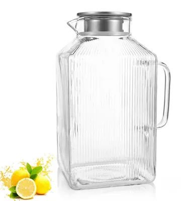 Produktbild von Glas-Wasserkanne mit Deckel und 2 Ausgießmodi, 3,8 Liter