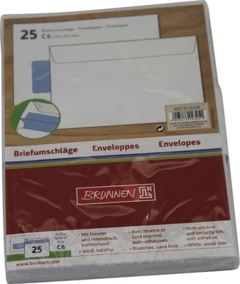 Produktbild von Briefhuellen C6 m. Fenster 25er