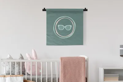 Produktbild von MuchoWow® Wandteppich Wandbehang Sommer - Sonnenbrille - Blau 60x60 cm Tapisserie Dekoration Wandtuch - Dekorationen - Wand Decke