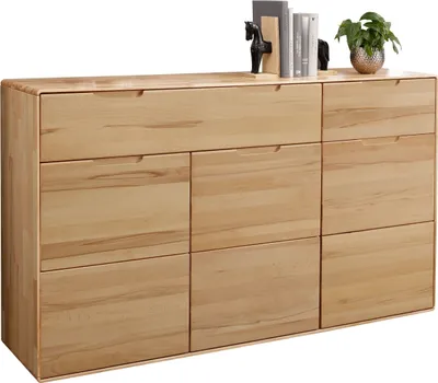 Produktbild von Sideboard >KM-0663< 3 Türen, 2 Schübe, Kernbuche massiv geölt - 149x91x40cm (BxHxT)
