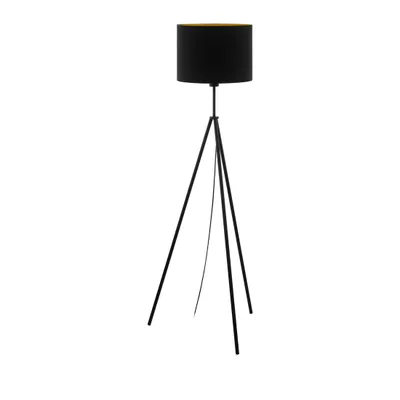 Image de Lampadaire SCIGLIATI noir, or E27 1X40W Ø34cm H:144cm avec interrupteur à pédale