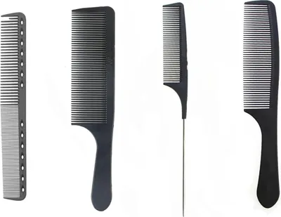 Produktbild von 4 Stück Haarkamm Kamm Set, Professioneller Friseur Hair Comb, Barbier Combs für Haarstyling, Hitzebeständiger Antistatischer Hairdressing Comb, Präzisions-Feinzahnkamm (Schwarz)