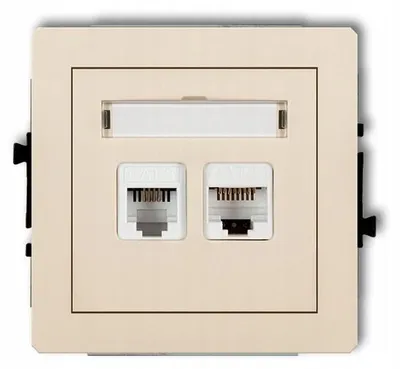 Produktbild von KARLIK 1DGTK Kombi Steckdose RJ11 RJ45 Beige