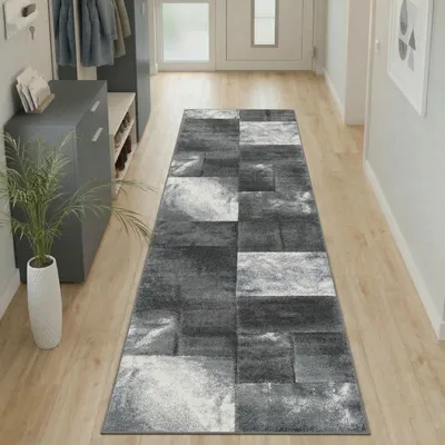Produktbild von Carpetsale24 Designer Wohnzimmer Teppich Modern Weicher Kurzflor Teppich Konturenschnitt Pflegeleicht, Grösse: 80x300 cm
