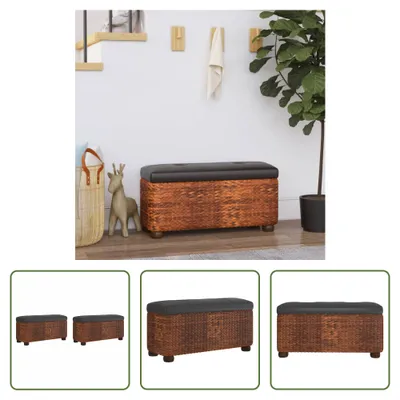 Produktbild von The Living Store Sitzbänke mit Stauraum und Kissen in Braun 2 Stk. 69 cm Rohrkolben