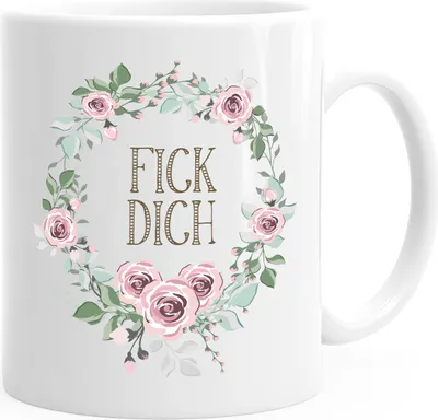 Produktbild von Kaffee-Tasse Schimpfwörter Beleidigung Ironie Geschenk-Tasse lustige Büro-Tasse MoonWorks® Fick Dich weiß unisize