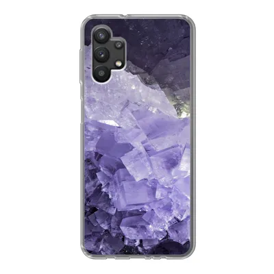 Produktbild von MuchoWow® Handyhülle Schutzhülle Hülle für Samsung Galaxy A32 5G Naturstein - Lila - Kristalle Silikon Softcase Handy Hülle - Softcase