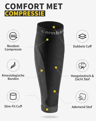 Productafbeelding van Compressie Kuitmouwen voor Hardlopen en Sport, Ondersteuning voor Scheenbeen en Kuitpijn, Verbeterde Circulatie