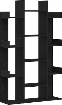 Obrázek produktu pro vidaXL Knihovna, černá, vzhled dubu, 86 x 25,5 x 140 cm