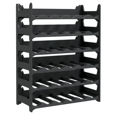 Image de Casier à vin empilable Anthracite 60 x 26 x 78 cm Polypropylène pour 36 bouteilles