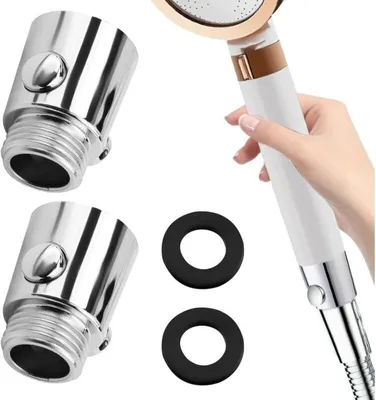 Produktbild von Duschabsperrventil, 2 Stück G1/2 Duschkopf-Absperrventil, Wasserspar-Duschkopfventil für Duscharmatur, Ein-Knopf-Schalter für Duschköpfe und Handbrausen
