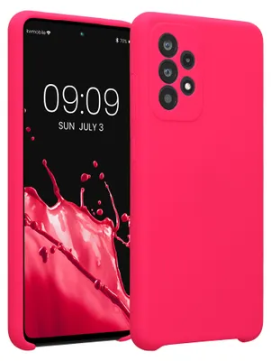 Produktbild von kwmobile Hülle kompatibel mit Samsung Galaxy A52 / A52 5G / A52s 5G - Hülle Silikon gummiert - Handyhülle - Handy Case in Neon Pink