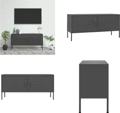 Obrázok produktu pre vidaXL TV skrinka antracit 105x35x50 cm oceľ - TV skrinka - TV skrinky - HiFi skrinka - HiFi skrinky