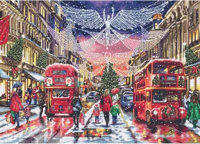 Produktbild von Letistitch Kreuzstich Set "Regnerische Straße, Serie: Städte", Zählmuster, 44x32cm