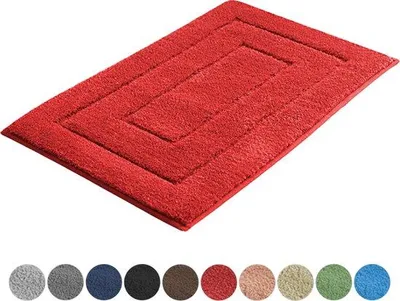 Productafbeelding van Unyqoos® antislip badmat 60x90 cm – zachte polyester badmat, waterabsorberend, antislip onderkant, wasbaar op 30°C, rood