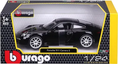 Produktbild von Bburago - Modellauto - Porsche 911 Carrera S (schwarz, Maßstab 1:24)