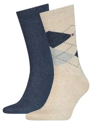 Produktbild von Tommy Hilfiger - Socken für Herren(2er-Pack) PP5713 (38 EU - 42 EU) (Beige/Dunkles Marineblau)