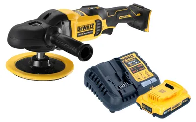 Zdjęcie produktu dla DeWalt DCM 849 D1 Akumulatorowa polerka mimośrodowa 18 V 180 mm bezszczotkowa + 1x akumulator 2,0 Ah + ładowarka