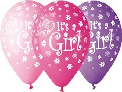 Zdjęcie produktu dla Premium Luftballons, It's a Girl, 30 cm, 5 szt.