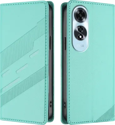Image de Etui pour Oppo A60, étui portefeuille en cuirPolyuréthaneavec fente pour carte et fonction Türkis stand
