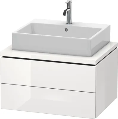 Produktbild von Konsolenunterschrank L-CUBE 400x720x547mm weiß hochglanz weiß hochglanz
