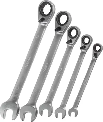 Produktbild von Maul-Ringratschenschlüssel umschaltbar Set 5tlg.