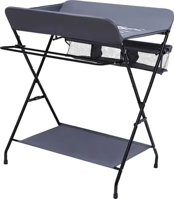 Produktbild von Baby Wickeltisch - Wickelstation - Höhenverstellbar - Klappbar - Mit Stauraum - Wickelfläche 64×79 cm - 25 kg Belastbarkeit - Ohne Rollen