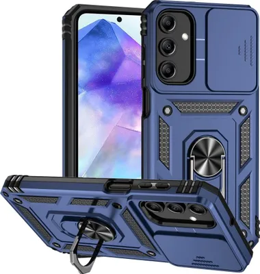 Produktbild von Samsung Galaxy A35 Hülle - Coverup Armor Ring Ständer Back Cover mit Kamera Schutz - Blau