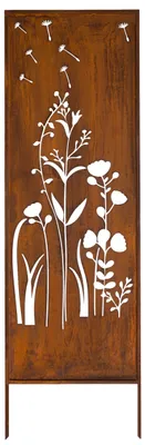 Produktbild von Sichtschutz Metall - 160 cm x 50 cm - Edelrost - Rostoptik Sichtschutz für Garten - Sichtschutzelement - Sichtschutzwand - Gartendekoration Zaun