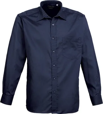 Zdjęcie produktu dla Premier Workwear , Męska koszula popelinowa z długim rękawem , granatowy , 41 (16)