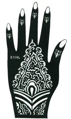 Produktbild von Henna Tattoo Schablone für die Linke Hand