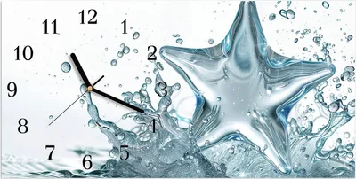Produktbild von Wanduhr aus Glas mit Motiv Sternspritzer- 60 x 30 cm - inkl. Aufhängesystem