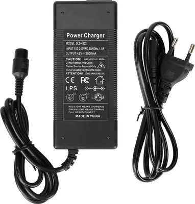 Zdjęcie produktu dla ładowarki do skuterów elektrycznych 42V 2A adapter 3-pinowy do akumulatorów litowych 36V