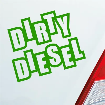 Produktbild von Auto Aufkleber Dirty Diesel Dreckig Hoher Verbrauch Sprit 12x10 cm Hellgrün Sticker Heckscheibenaufkleber